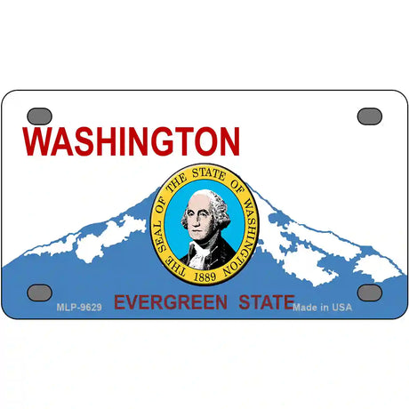 Washington With Seal Novelty Metal License Plate 4" x 2.2" (MLP)