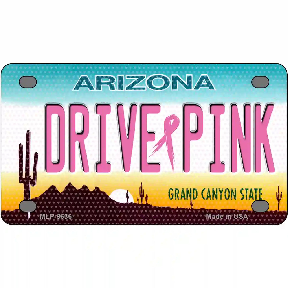 Drive Pink Arizona Novelty Metal License Plate 4" x 2.2" (MLP)