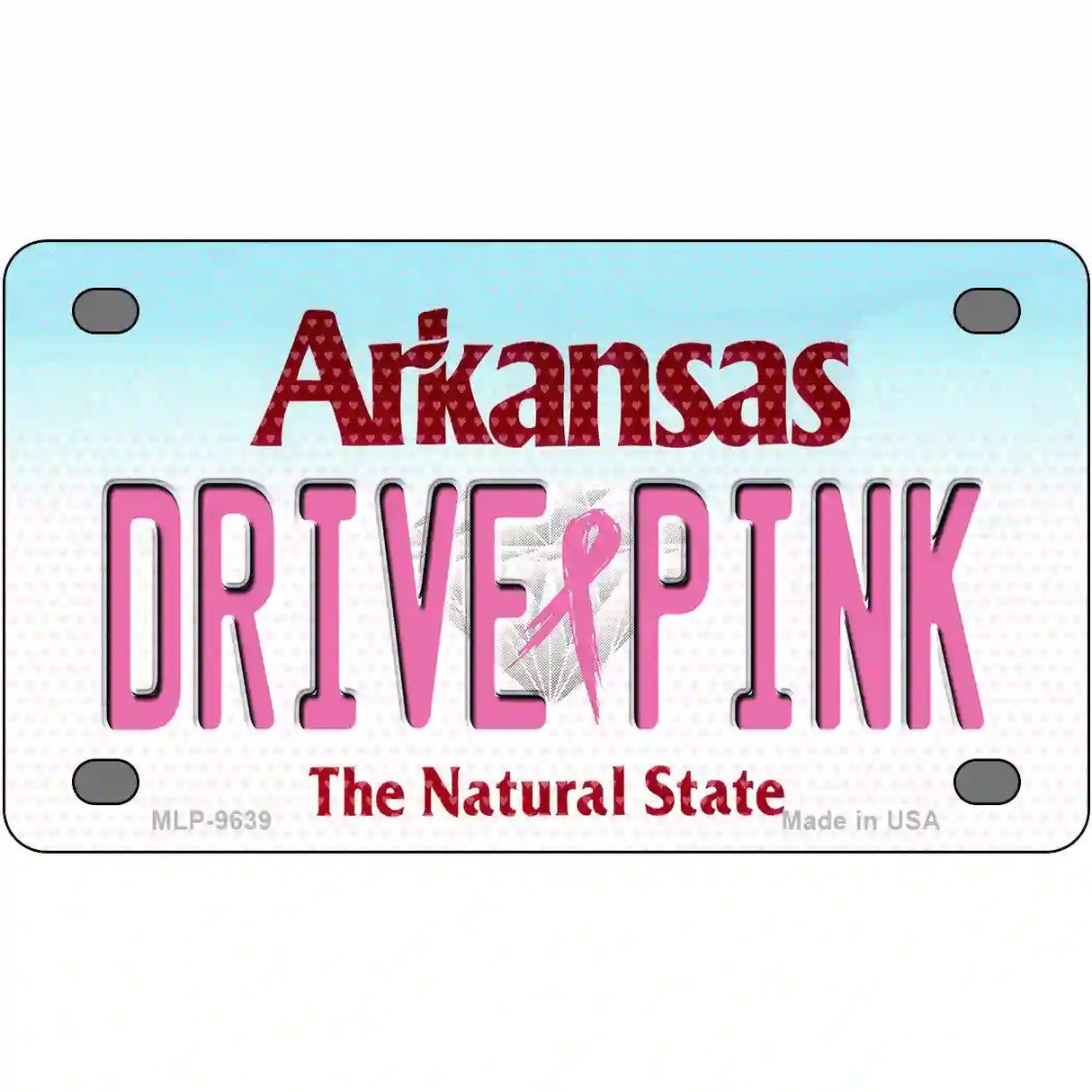 Drive Pink Arkansas Novelty Metal License Plate 4" x 2.2" (MLP)