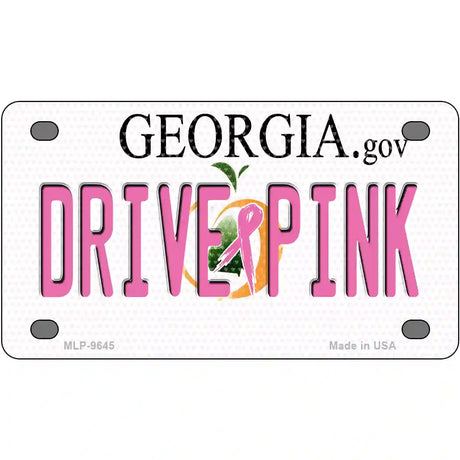 Drive Pink Georgia Novelty Metal License Plate 4" x 2.2" (MLP)