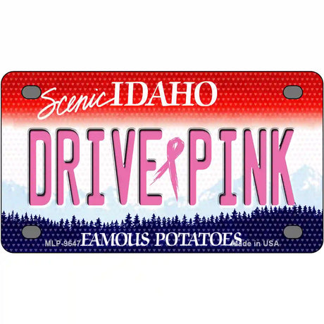 Drive Pink Idaho Novelty Metal License Plate 4" x 2.2" (MLP)