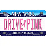 Drive Pink New York Novelty Metal License Plate 4" x 2.2" (MLP)