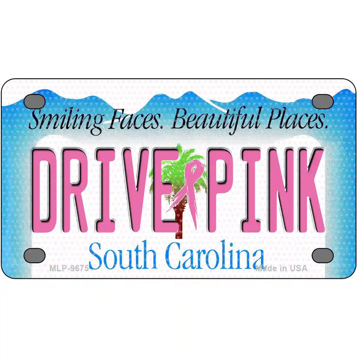 Drive Pink South Carolina Novelty Metal License Plate 4" x 2.2" (MLP)