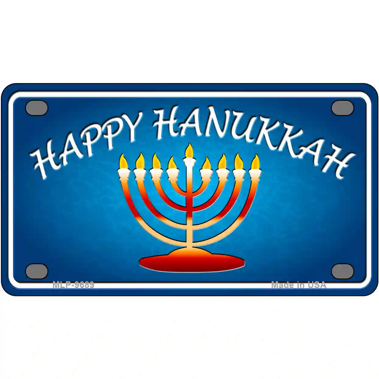 Hanukkah Novelty Metal License Plate 4" x 2.2" (MLP)