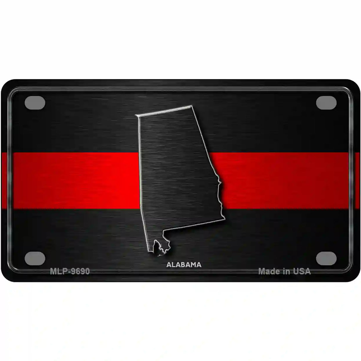 Alabama Thin Red Line Metal Novelty License Plate 4" x 2.2" (MLP)