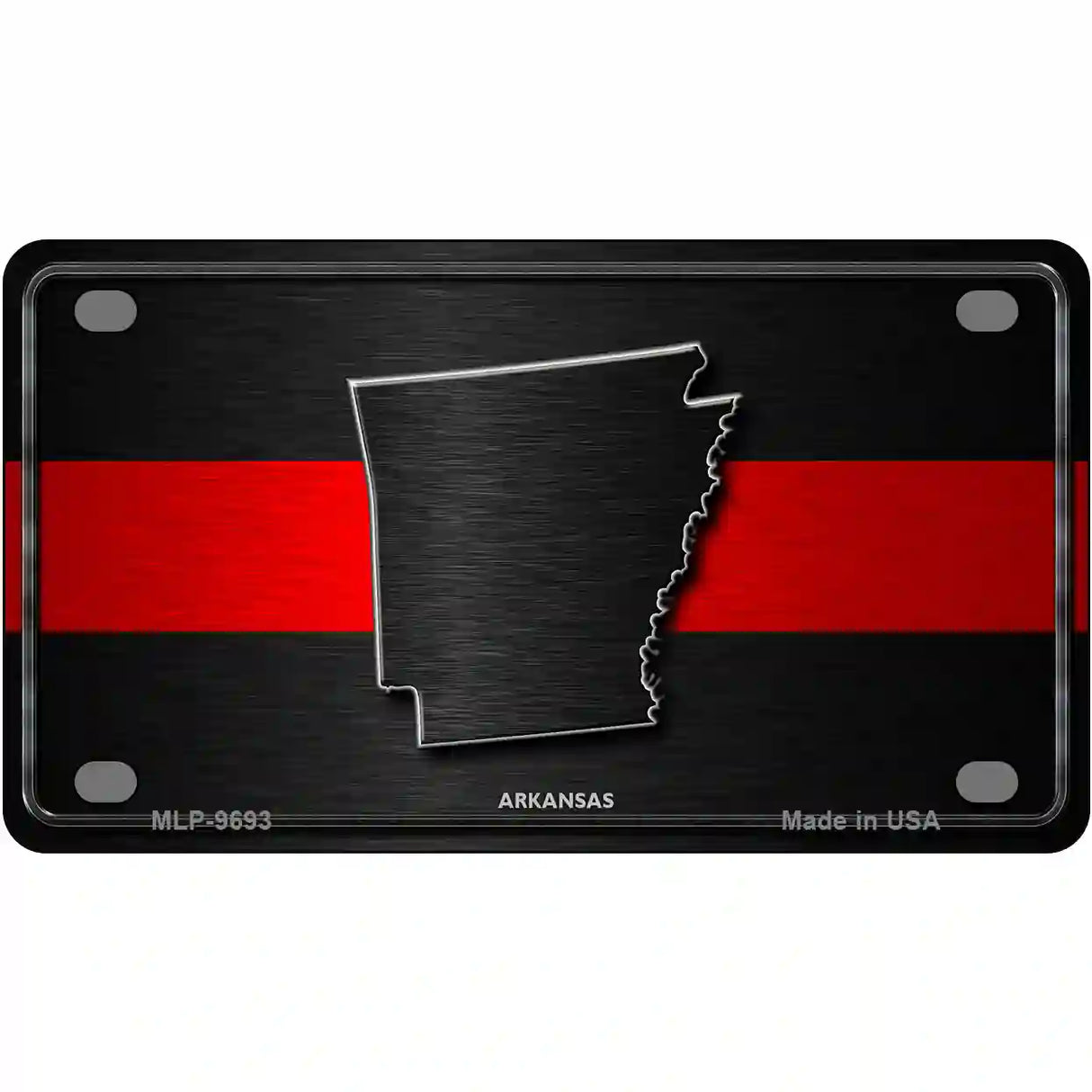 Arkansas Thin Red Line Metal Novelty License Plate 4" x 2.2" (MLP)