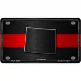 Colorado Thin Red Line Metal Novelty License Plate 4" x 2.2" (MLP)