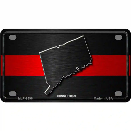 Connecticut Thin Red Line Metal Novelty License Plate 4" x 2.2" (MLP)