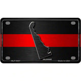 Delaware Thin Red Line Metal Novelty License Plate 4" x 2.2" (MLP)