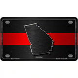 Georgia Thin Red Line Metal Novelty License Plate 4" x 2.2" (MLP)