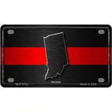 Indiana Thin Red Line Metal Novelty License Plate 4" x 2.2" (MLP)