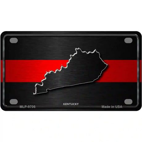 Kentucky Thin Red Line Metal Novelty License Plate 4" x 2.2" (MLP)