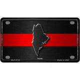 Maine Thin Red Line Metal Novelty License Plate 4" x 2.2" (MLP)