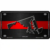 Maryland Thin Red Line Metal Novelty License Plate 4" x 2.2" (MLP)