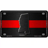 Mississippi Thin Red Line Metal Novelty License Plate 4" x 2.2" (MLP)