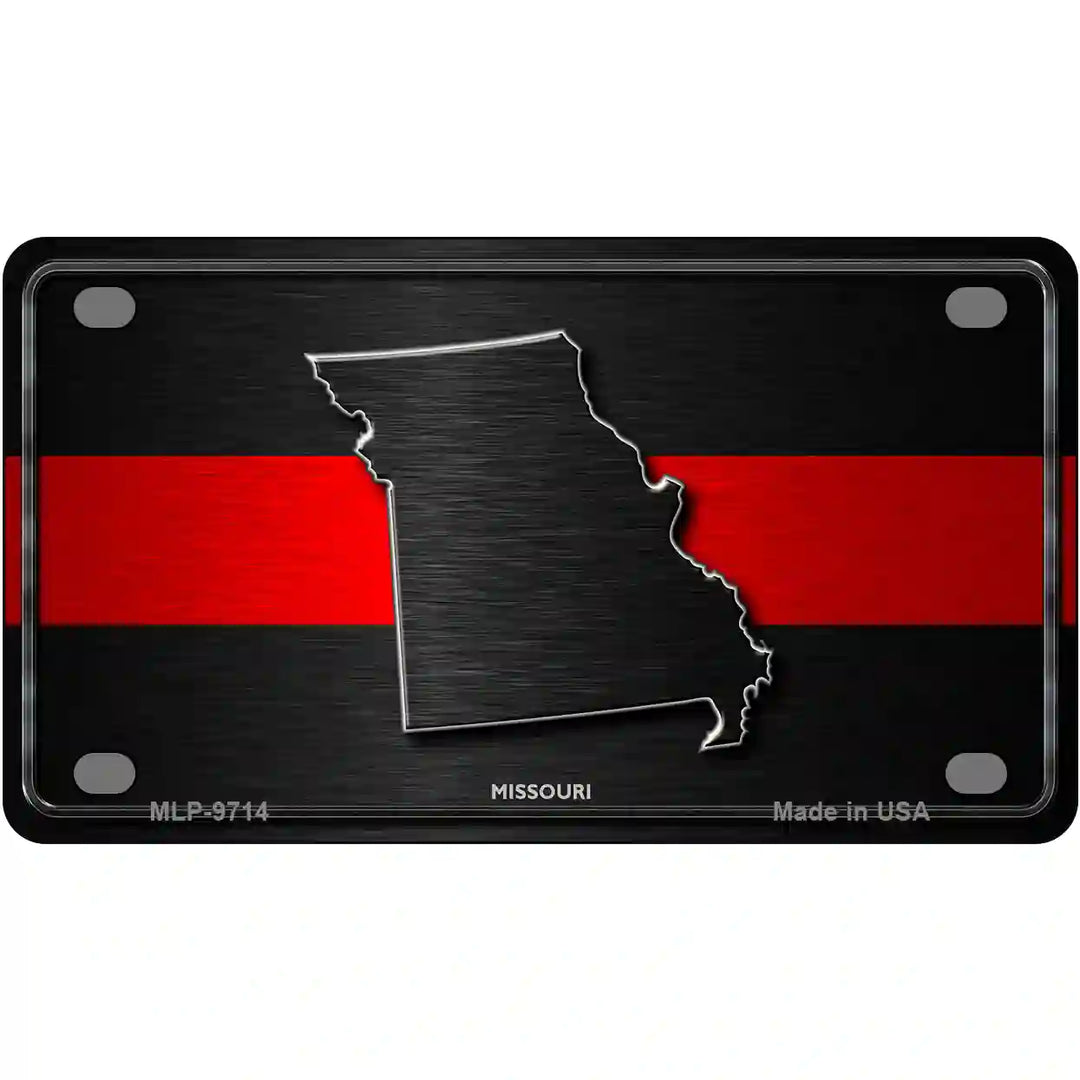 Missouri Thin Red Line Metal Novelty License Plate 4" x 2.2" (MLP)