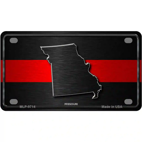 Missouri Thin Red Line Metal Novelty License Plate 4" x 2.2" (MLP)