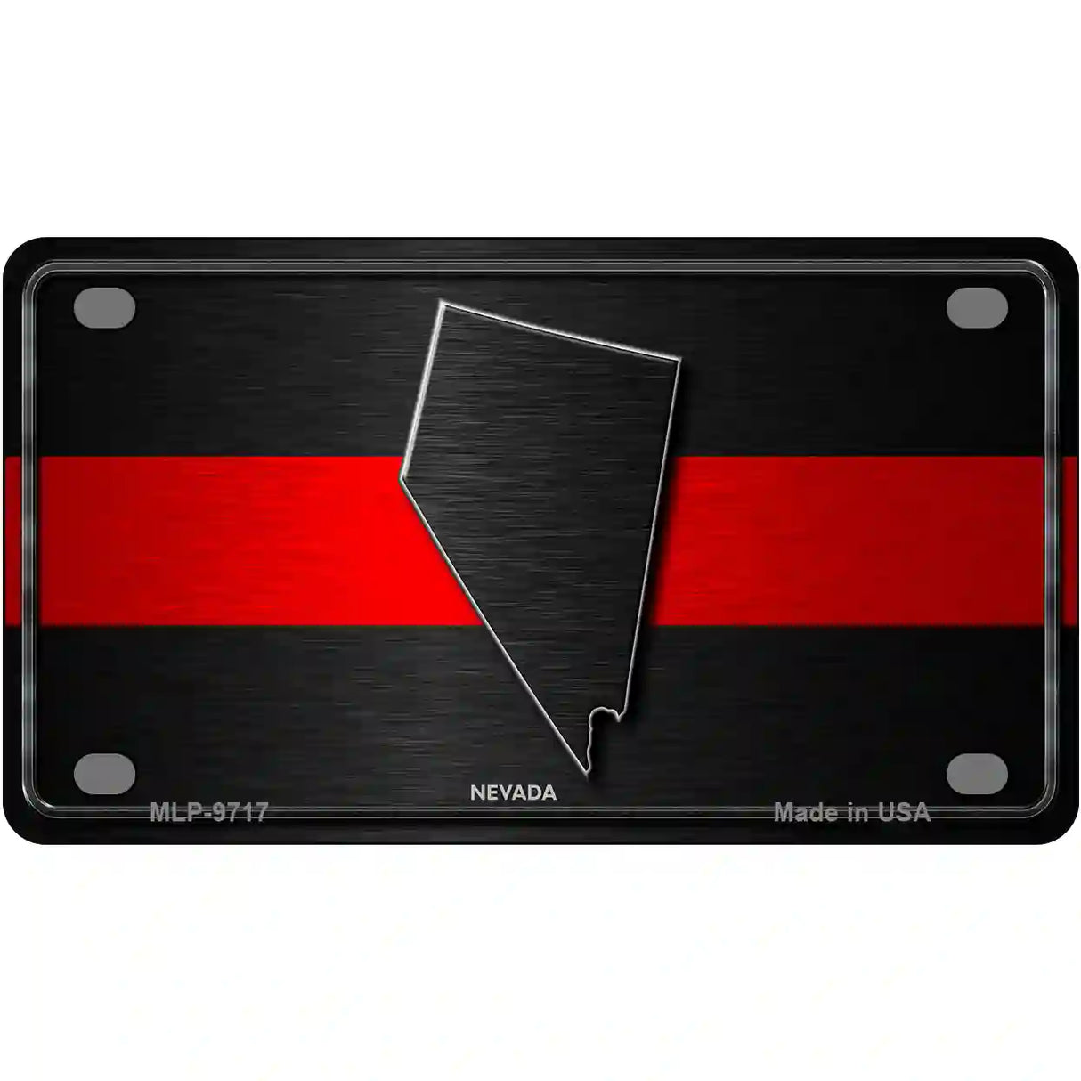 Nevada Thin Red Line Metal Novelty License Plate 4" x 2.2" (MLP)