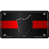 Ohio Thin Red Line Metal Novelty License Plate 4" x 2.2" (MLP)