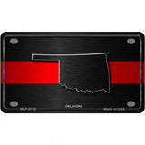 Oklahoma Thin Red Line Metal Novelty License Plate 4" x 2.2" (MLP)