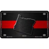 Oregon Thin Red Line Metal Novelty License Plate 4" x 2.2" (MLP)