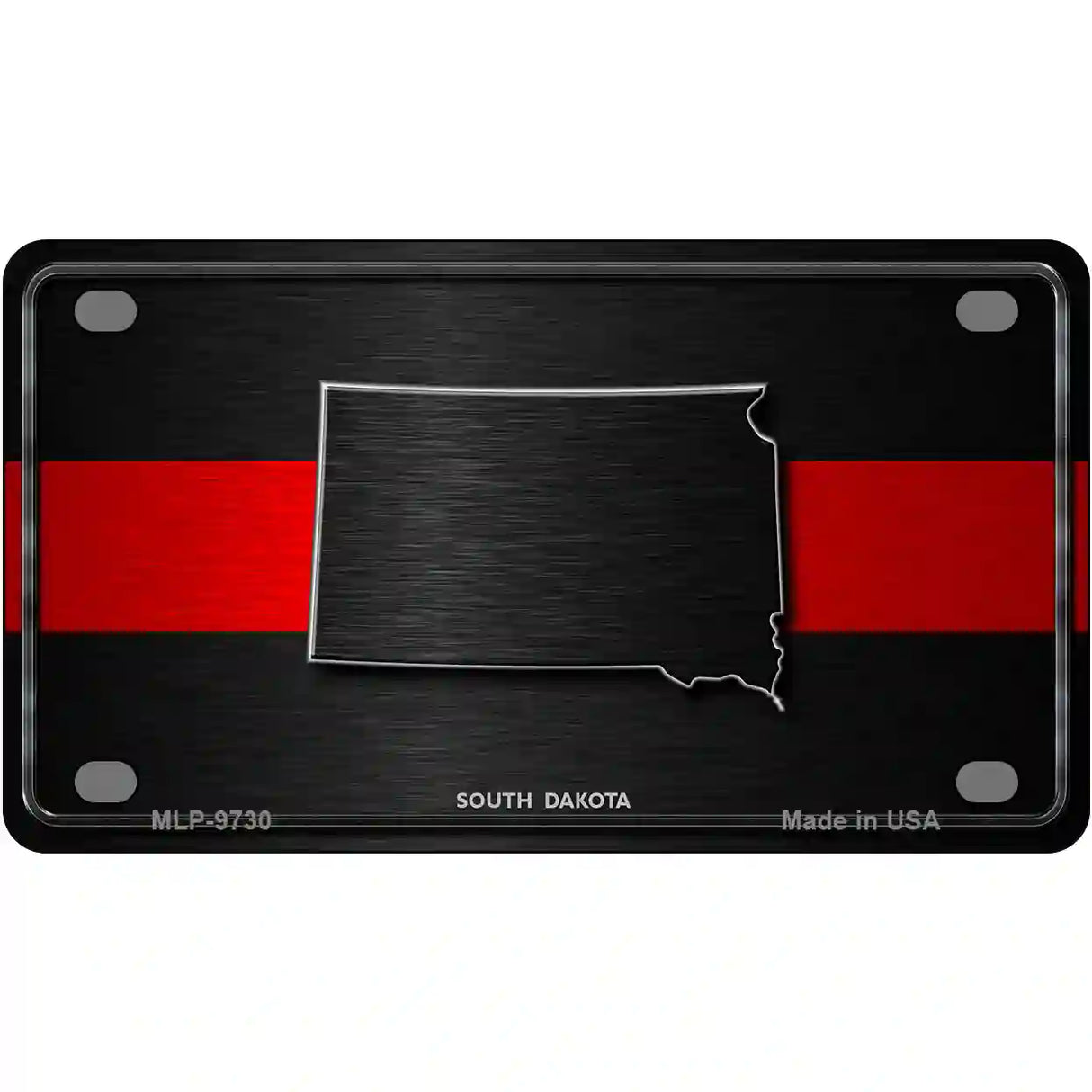 South Dakota Thin Red Line Metal Novelty License Plate 4" x 2.2" (MLP)