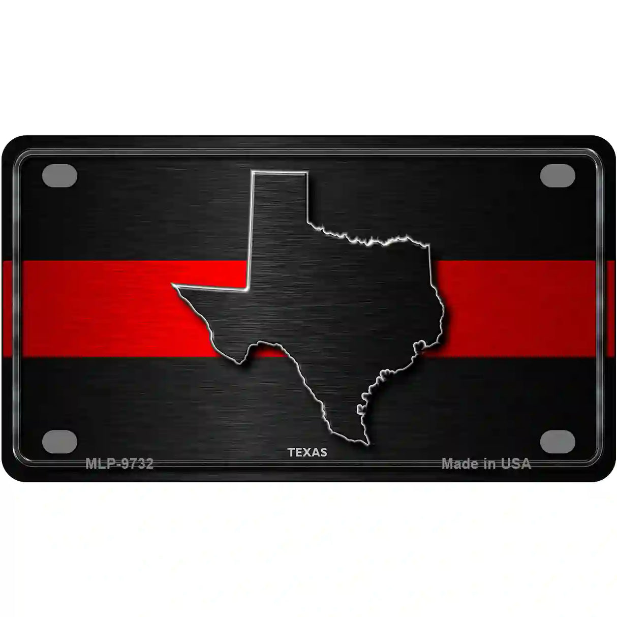 Texas Thin Red Line Metal Novelty License Plate 4" x 2.2" (MLP)