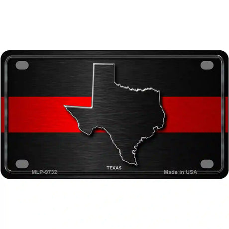 Texas Thin Red Line Metal Novelty License Plate 4" x 2.2" (MLP)