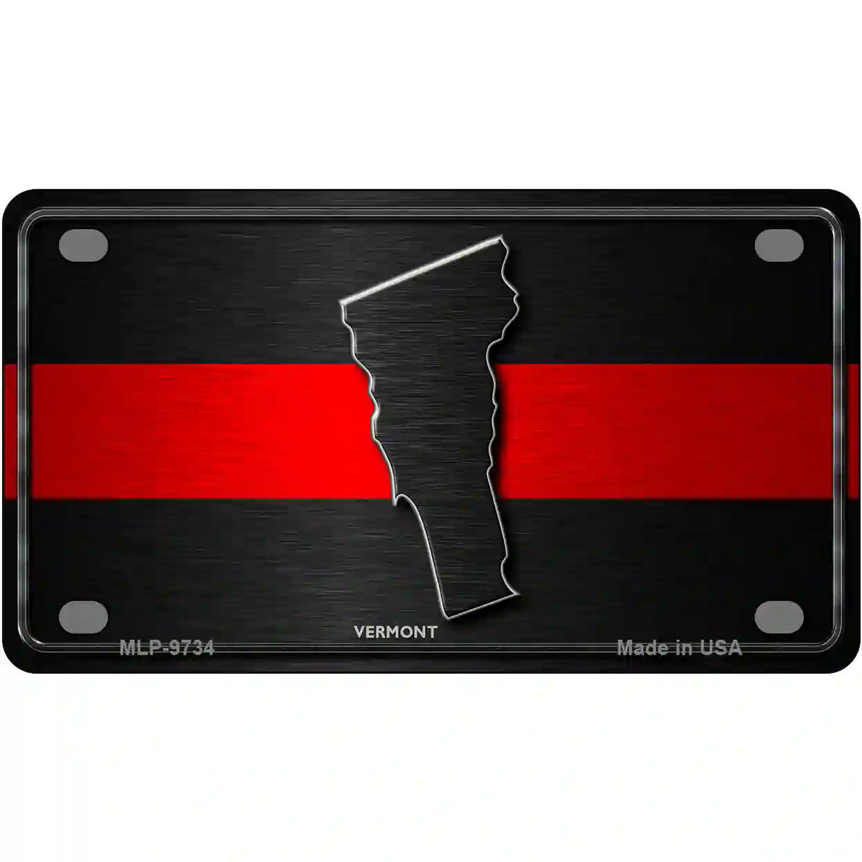 Vermont Thin Red Line Metal Novelty License Plate 4" x 2.2" (MLP)