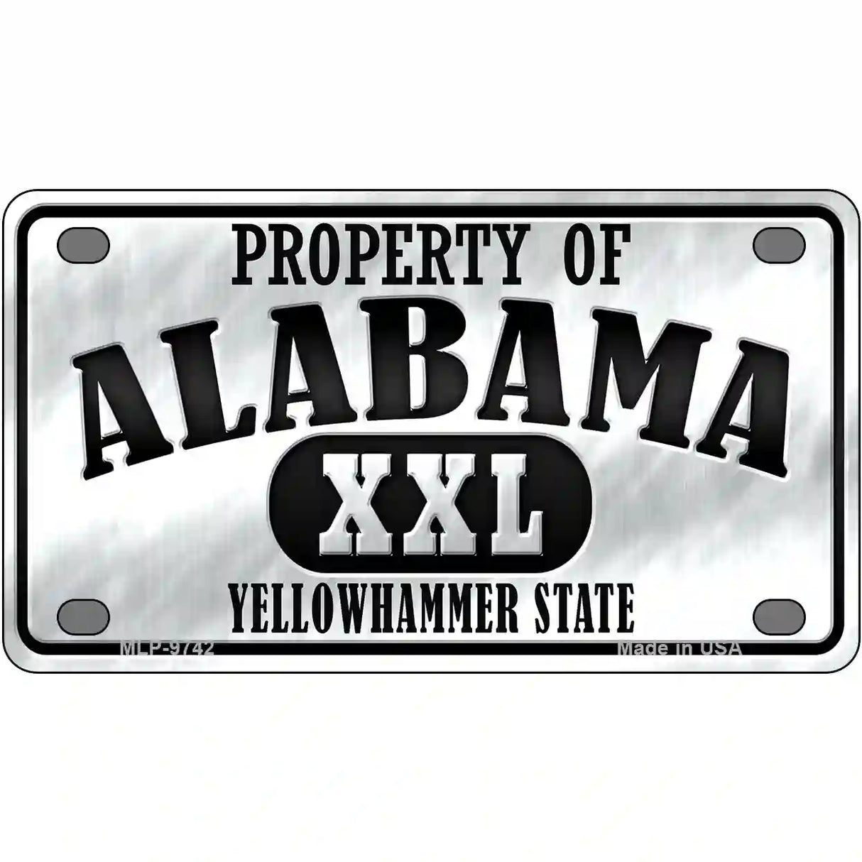 Property Of Alabama Novelty Metal License Plate 4" x 2.2" (MLP)