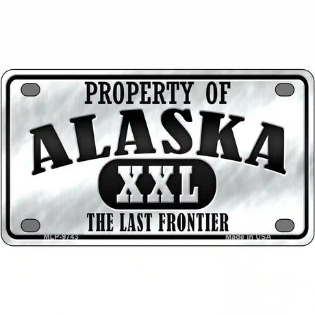 Property Of Alaska Novelty Metal License Plate 4" x 2.2" (MLP)