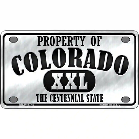 Property Of Colorado Novelty Metal License Plate 4" x 2.2" (MLP)