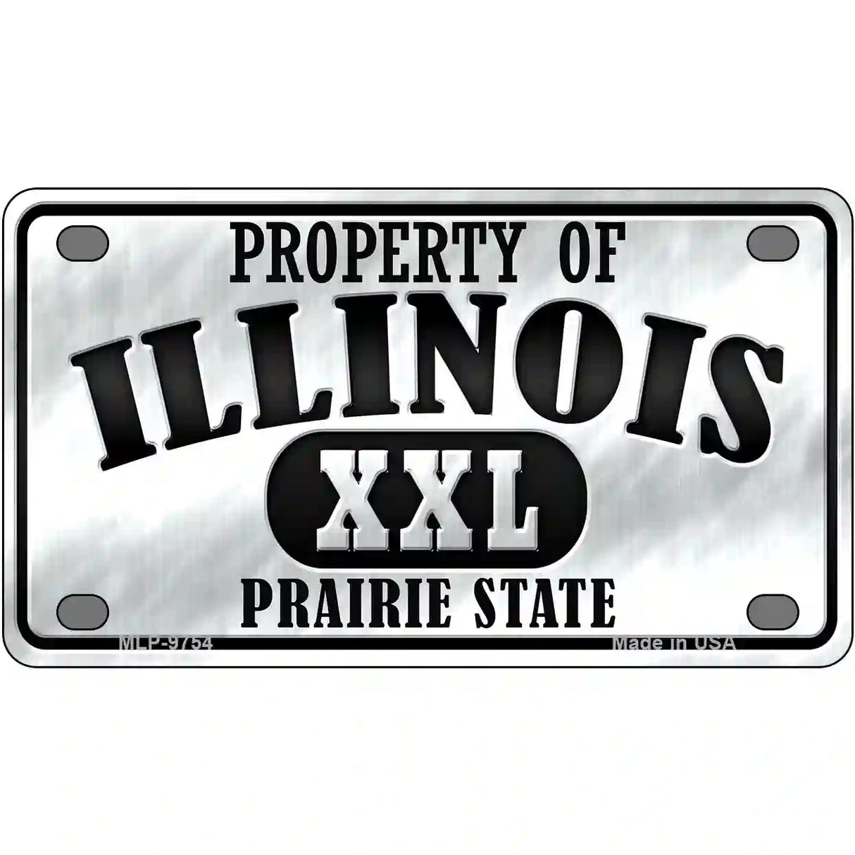 Property Of Illinois Novelty Metal License Plate 4" x 2.2" (MLP)