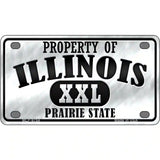 Property Of Illinois Novelty Metal License Plate 4" x 2.2" (MLP)