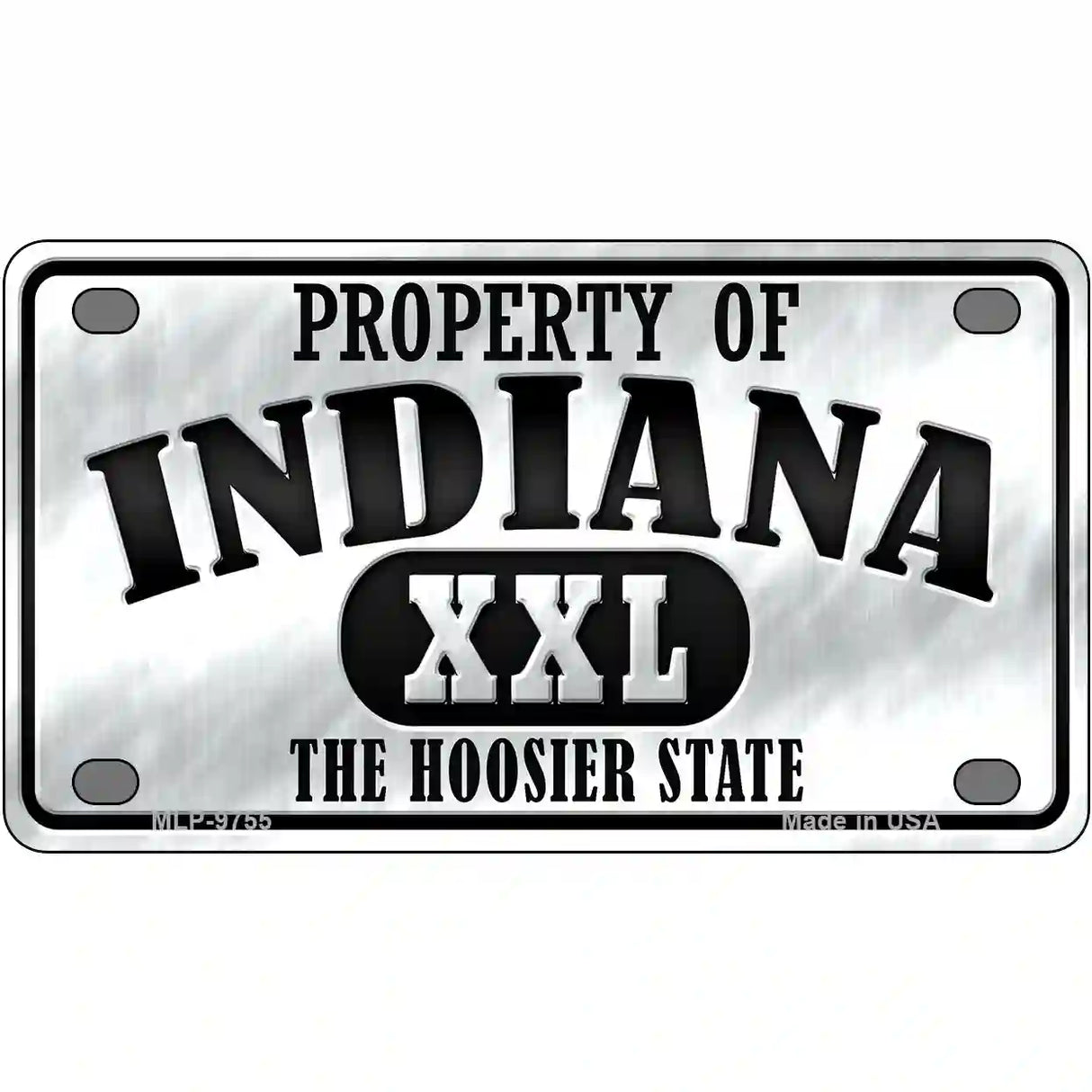 Property Of Indiana Novelty Metal License Plate 4" x 2.2" (MLP)