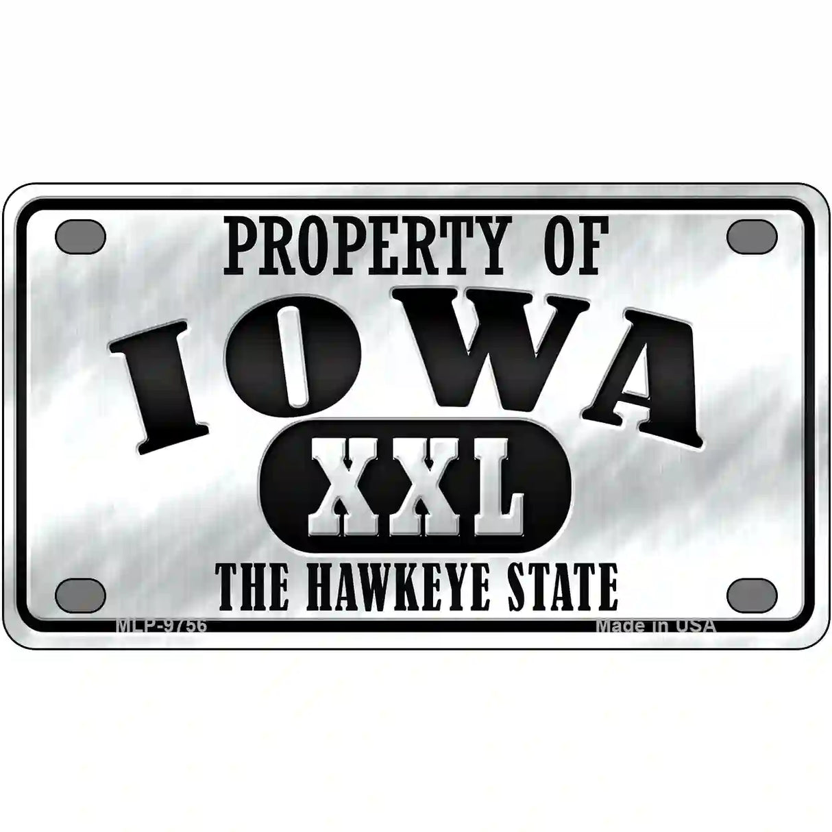 Property Of Iowa Novelty Metal License Plate 4" x 2.2" (MLP)