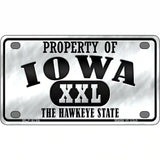 Property Of Iowa Novelty Metal License Plate 4" x 2.2" (MLP)