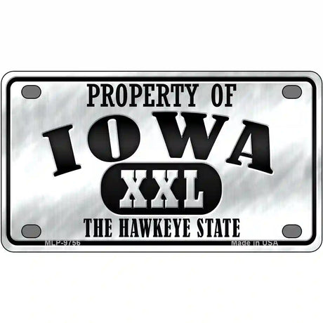 Property Of Iowa Novelty Metal License Plate 4" x 2.2" (MLP)