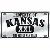 Property Of Kansas Novelty Metal License Plate 4" x 2.2" (MLP)