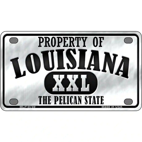 Property Of Louisiana Novelty Metal License Plate 4" x 2.2" (MLP)