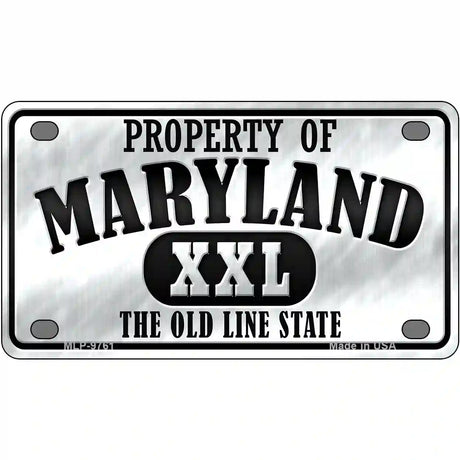 Property Of Maryland Novelty Metal License Plate 4" x 2.2" (MLP)