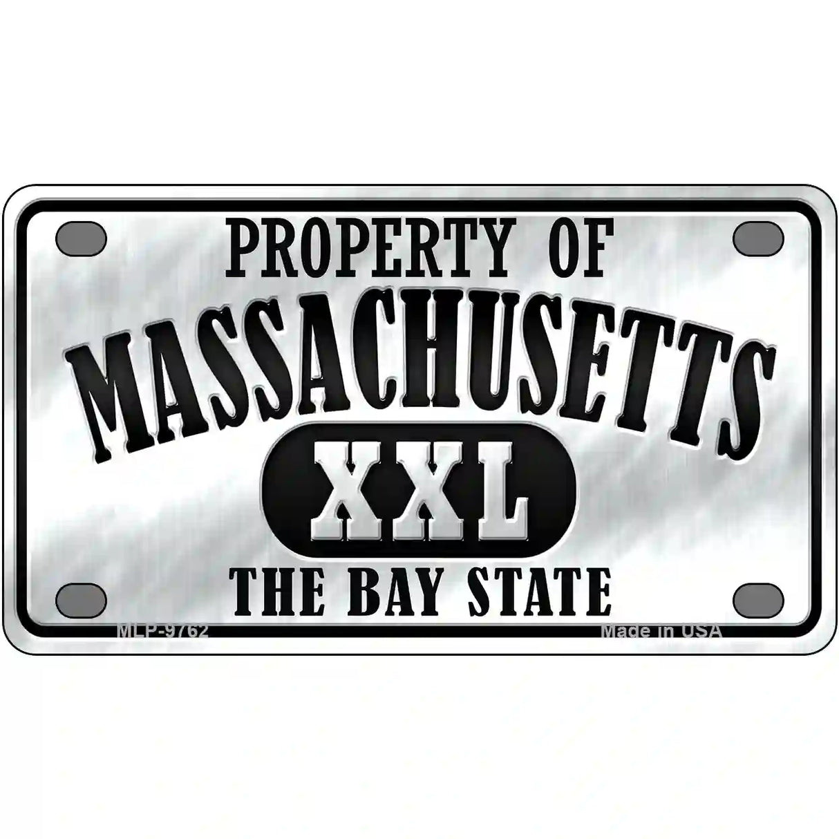 Property Of Massachusetts Novelty Metal License Plate 4" x 2.2" (MLP)