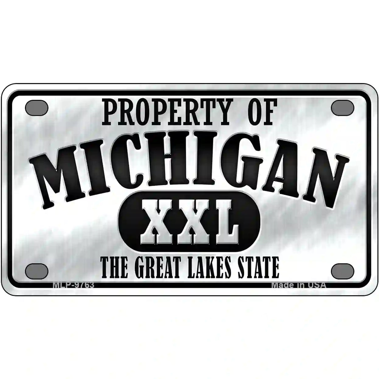 Property Of Michigan Novelty Metal License Plate 4" x 2.2" (MLP)