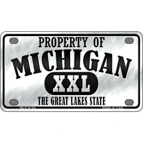 Property Of Michigan Novelty Metal License Plate 4" x 2.2" (MLP)