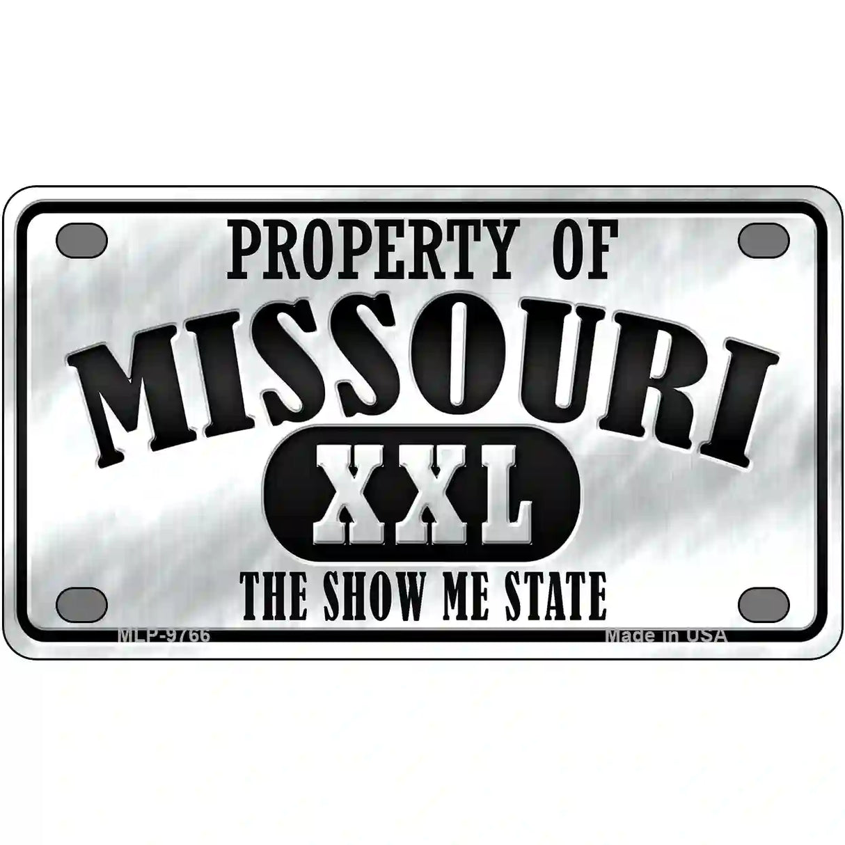 Property Of Missouri Novelty Metal License Plate 4" x 2.2" (MLP)