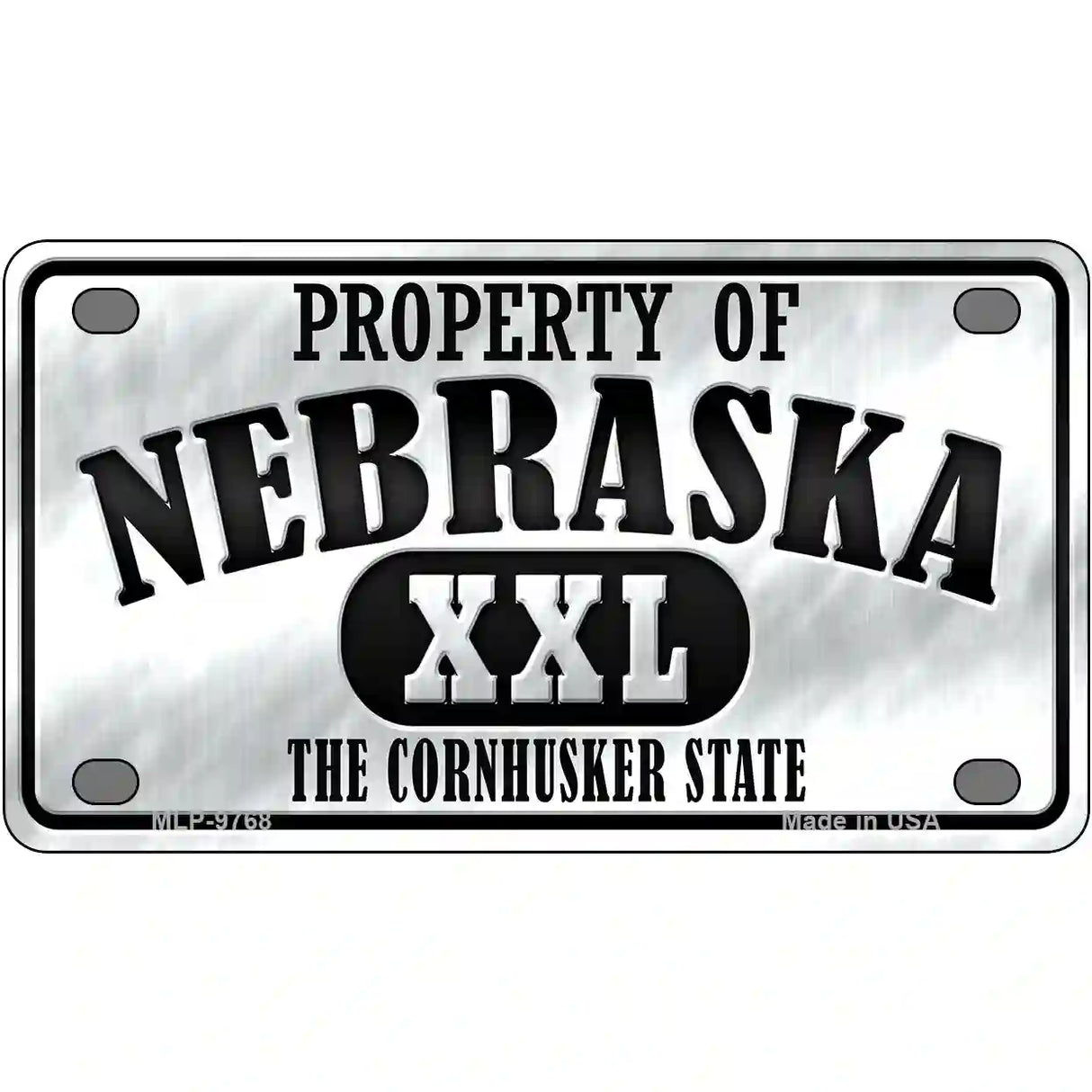 Property Of Nebraska Novelty Metal License Plate 4" x 2.2" (MLP)