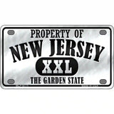 Property Of New Jersey Novelty Metal License Plate 4" x 2.2" (MLP)