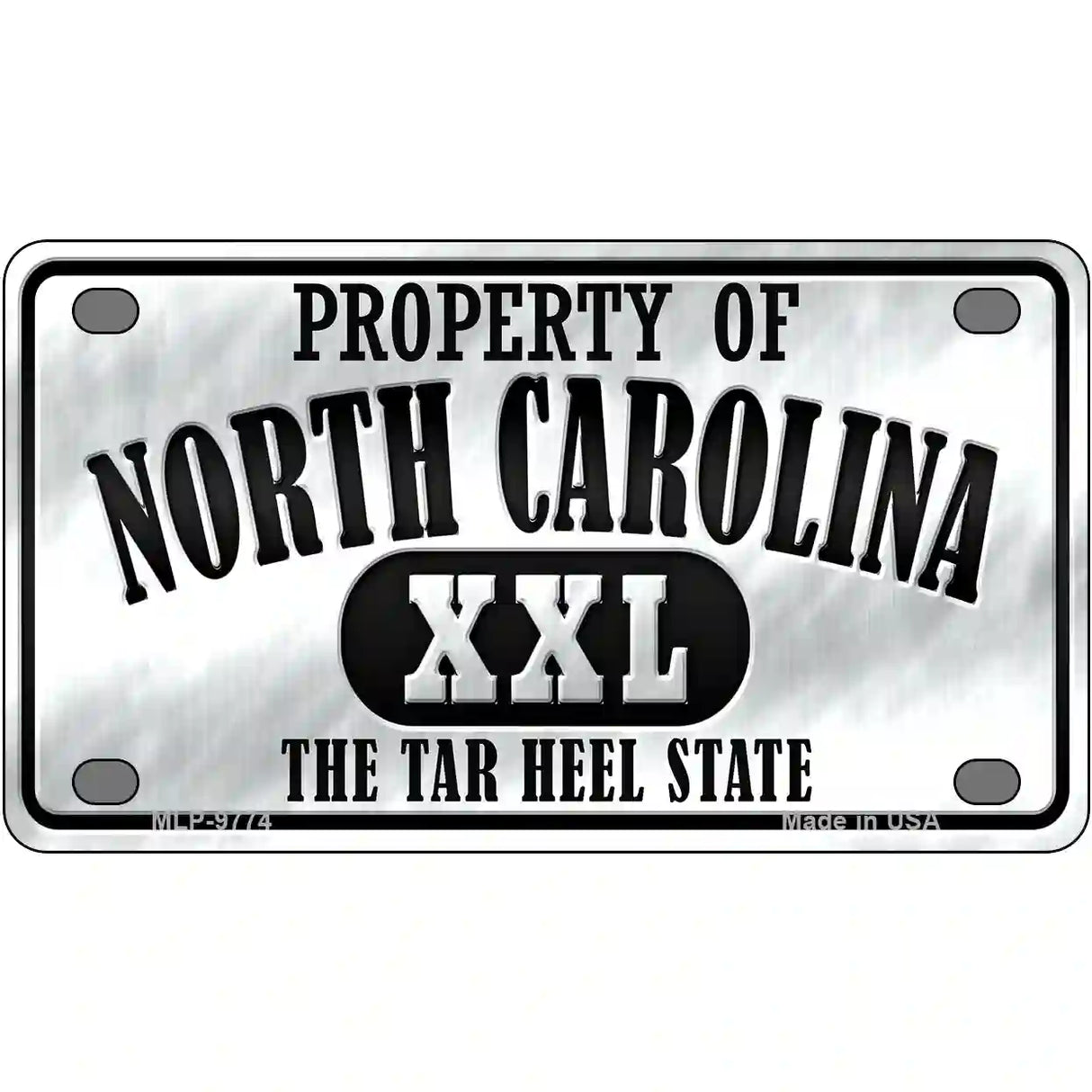 Property Of North Carolina Novelty Metal License Plate 4" x 2.2" (MLP)