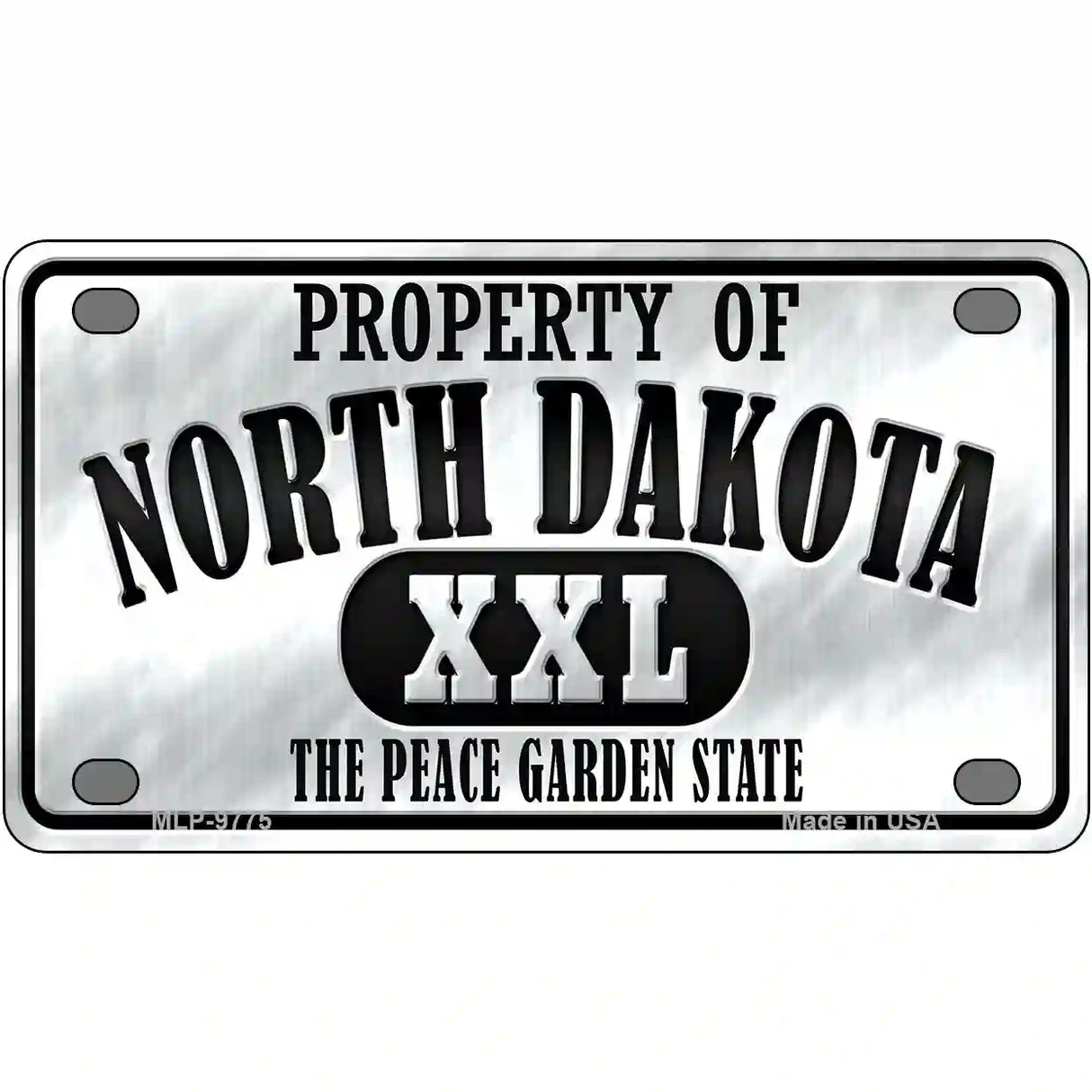 Property Of North Dakota Novelty Metal License Plate 4" x 2.2" (MLP)