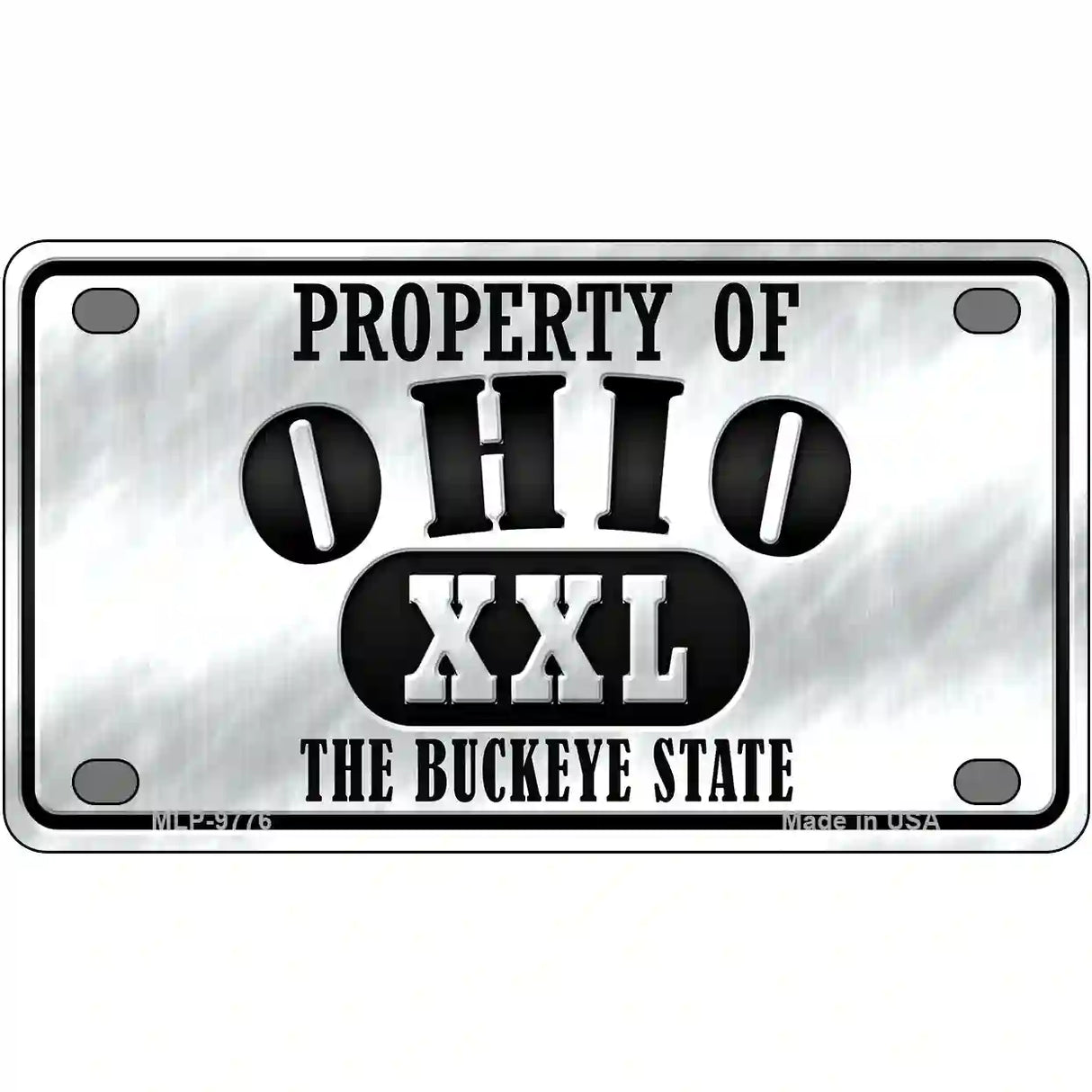 Property Of Ohio Novelty Metal License Plate 4" x 2.2" (MLP)